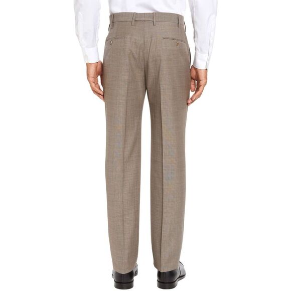 The Mens Store at Bloomingdale's Sharkskin Wool Pants 42 Beige Made In Italy - Picture 2 of 3